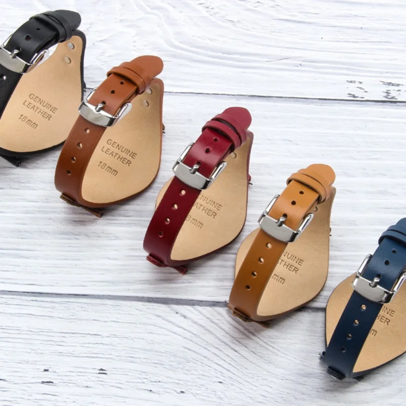 Elegant 18mm Leather Watch Strap with Pin Buckle - Women's Bracelet Watch Accessory