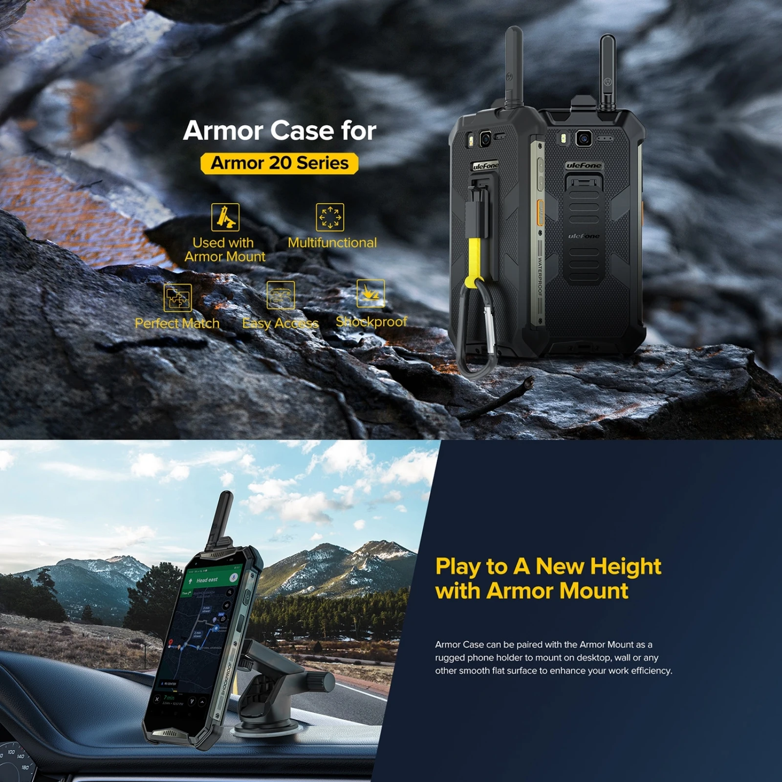 Ulefone Armor 20WT Back Cover Ulefone Back Clip Phone Case with Carabiner Armor Case Protective Case