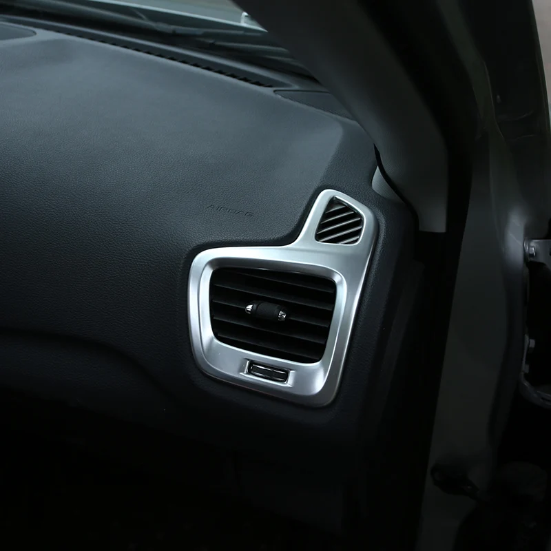 

Хромированная Защитная крышка My Good для вентиляционного отверстия автомобиля, наклейка на выходное отверстие кондиционера воздуха для Jeep Compass 2017 2018, аксессуары