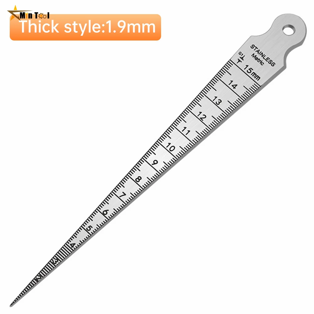 Taper Gauge Feeler 1-15mm Stainless Steel Gap Hole Measuring Tool Double Side Wedge Aperture Scale Measuring Tool