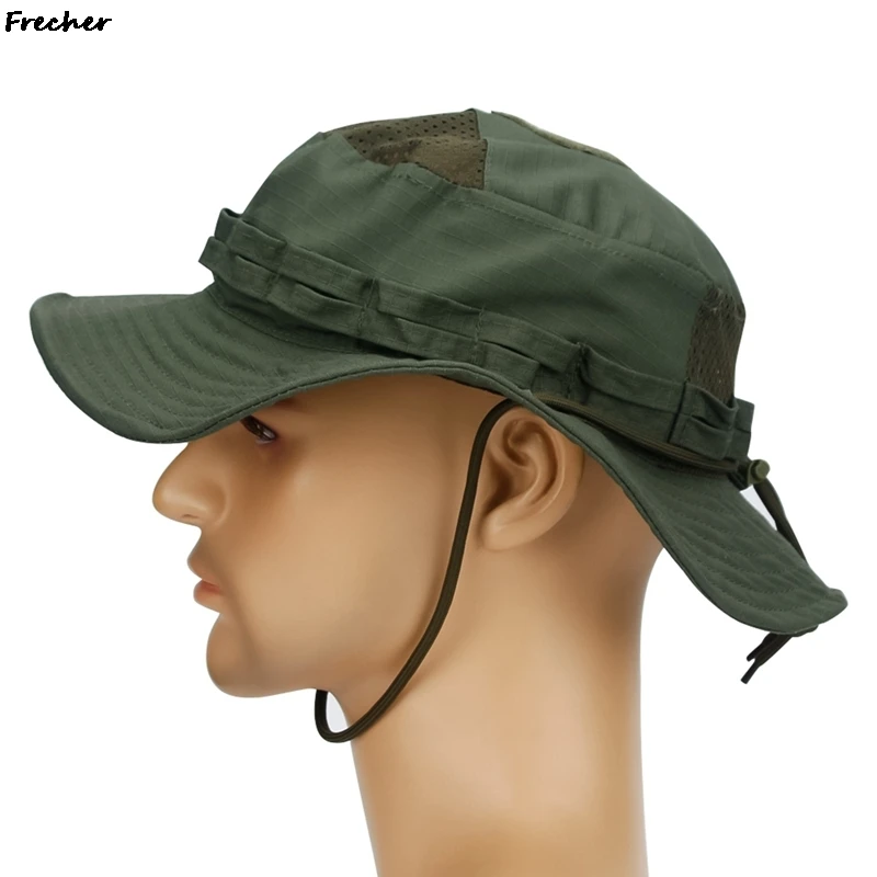 Men Professional Climbing Sun Hat Breathable Mesh Hunting Hats UV Protection Summer Hiking Camping Caps Drawstrings Shading Cap