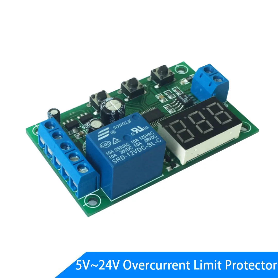 Módulo de Detecção de Corrente para Motor dc Atuador Linear Limit Overcurrent Protector Ajustável 010a Precisão 10ma 5v 12v 24v Limit