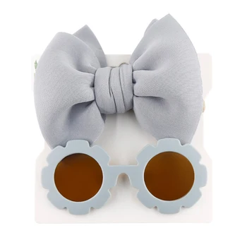 2022-04-19 Lioraitiin Girl's 2Pcs Accessories Set Fashion Flower Shape Sunglasses Bow Headband Birthday Gifts 6