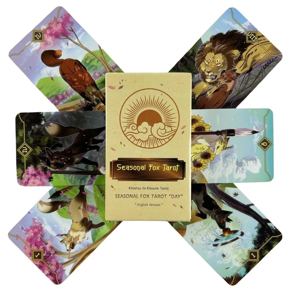 Seasonal Fox Tarot Cards For Beginners And Understanding Meanings On Them Edition Oracle Board Playing Table Games 2