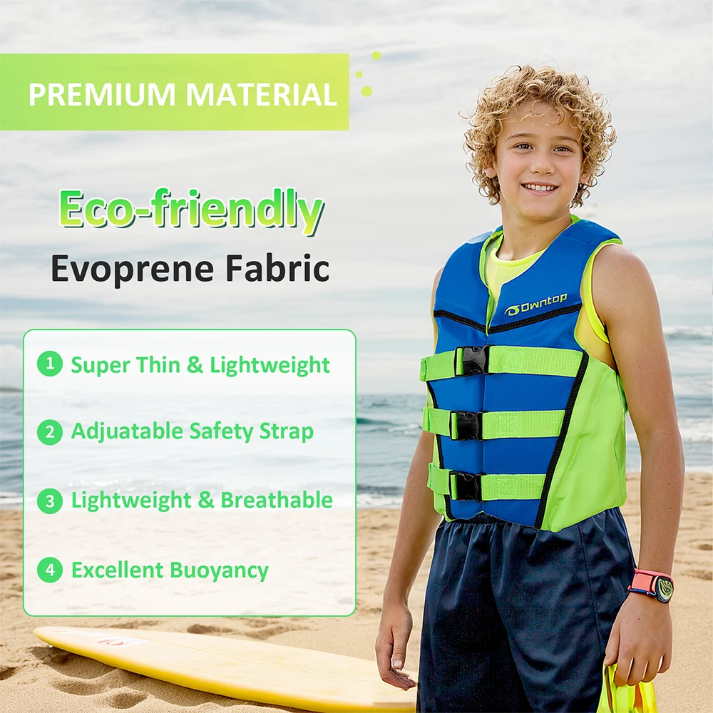 Swim Vest Youth Lightweight & Breathable Adjustable Safety Straps & Buckles Easy-to-spot Colors Swimming Training Kayak Boating 3