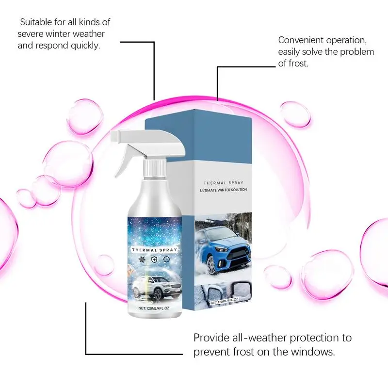 Windshield Deicer Spray Deicer Spray Car Winter Car Accessories Defrost Windshield De-Icer Liquid Fast