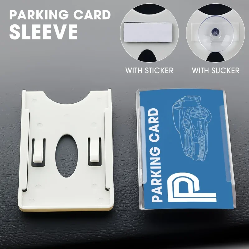 Car Card Sleeve Parking Ticket Suction Cup Clip Holder Auto Fastener Windscreen Park Card Organizer Stickers ID IC Clip Covers