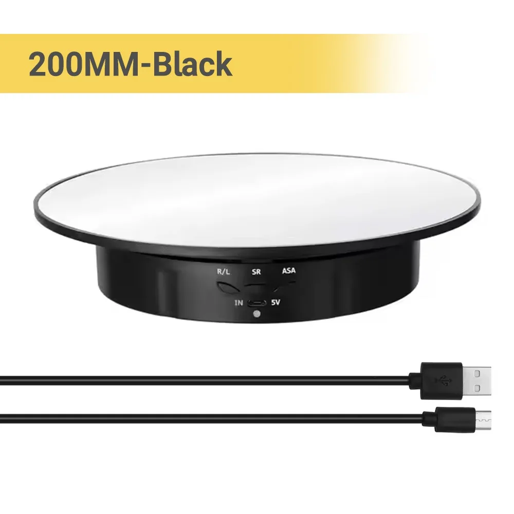 USB-Powered Motorized Display Stand with Adjustable 360° Rotation for Photography and Videography