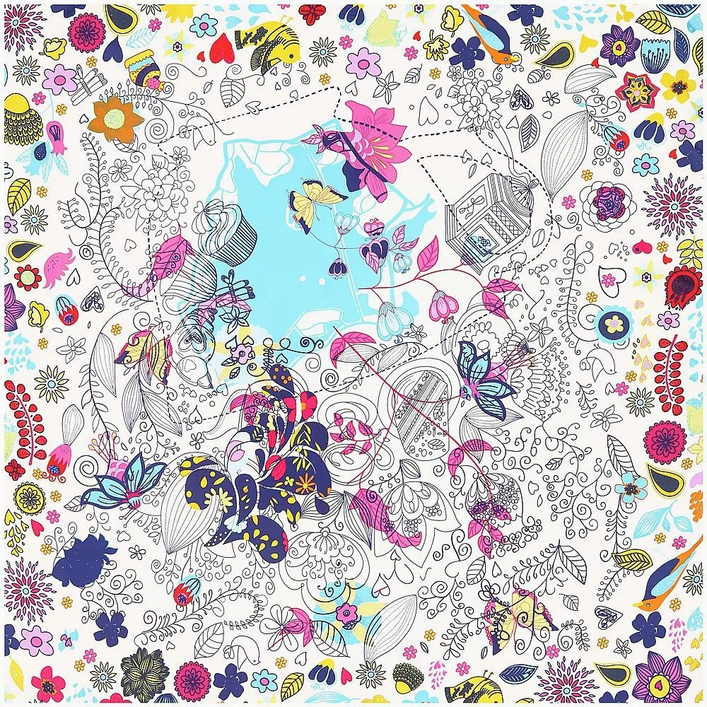 

Женский шёлковый квадратный шарф с цветочным принтом, 130 см