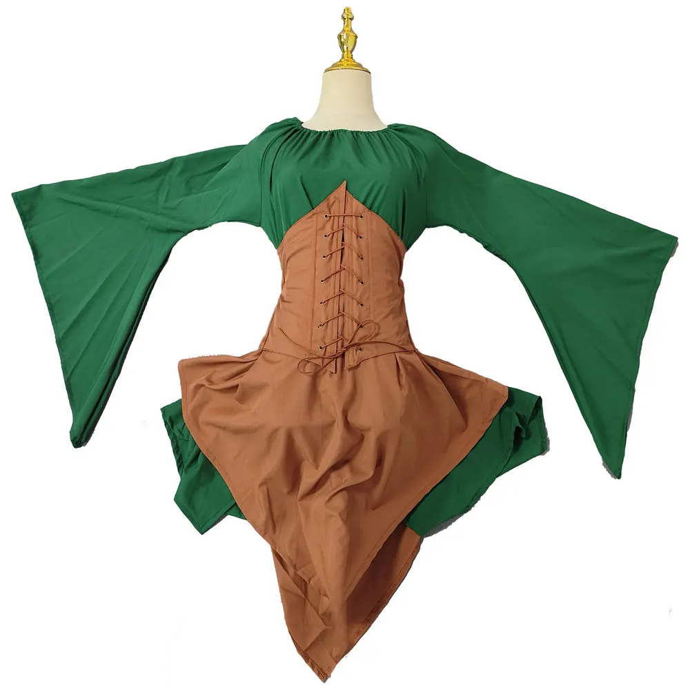 Vestido Medieval Para Mujer - Estilo Irlandés, Con Orejas De Elfo Y Accesorios, Para Cosplay Y Fiestas