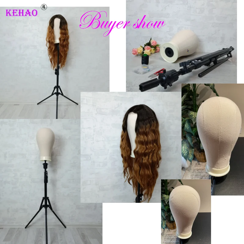 Wig Head Stand Hair Hanger Accessorries Training Mannequin Head Canvas Block Display Styling Mannequin For Wig Making