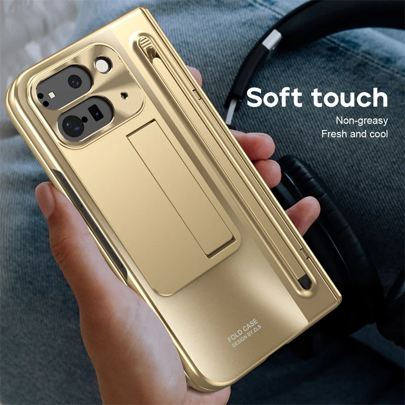 Premium Phone Case with Hinge, Touch Pen, Tempered Glass, Stand, and 360° Shockproof Protection