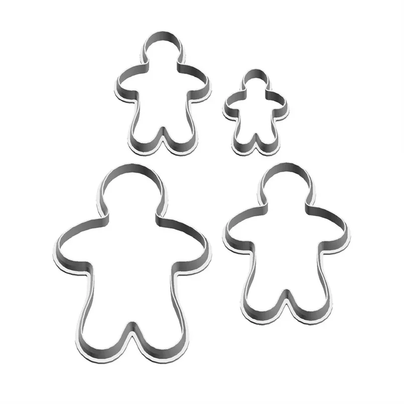 Four Specifications Cartoon Characters Traits Gingerbread Man Plastic Cake Mold Cookie Cutters Fondant Tools Sushi and Fruits Cutters