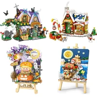 Mini building blocks Halloween Christmas world famous three-dimensional painting building blocks decoration children's gift 1