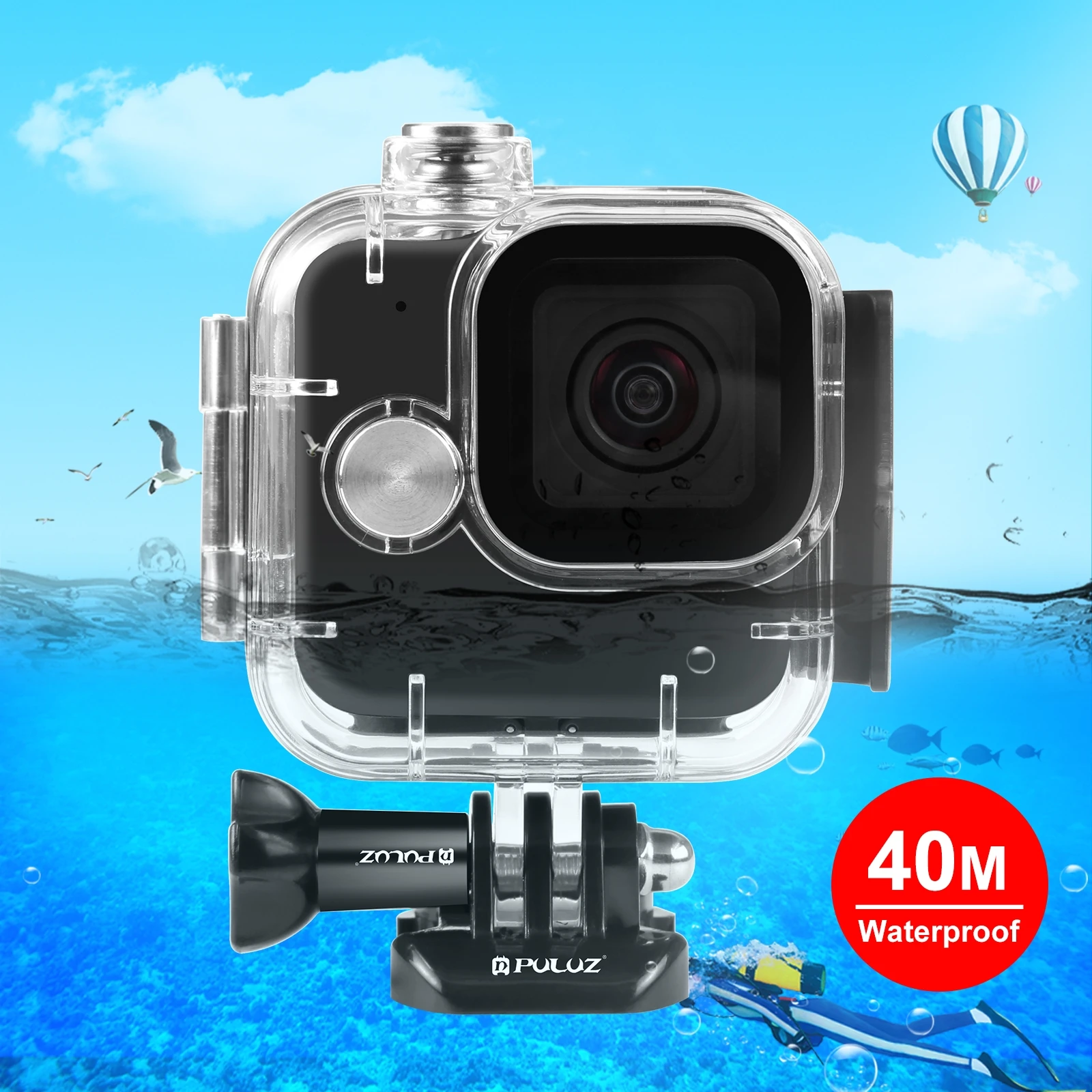 GoPro Hero11 용 PULUZ 40m 수중 다이빙 보호 케이스 버클 기본 마..