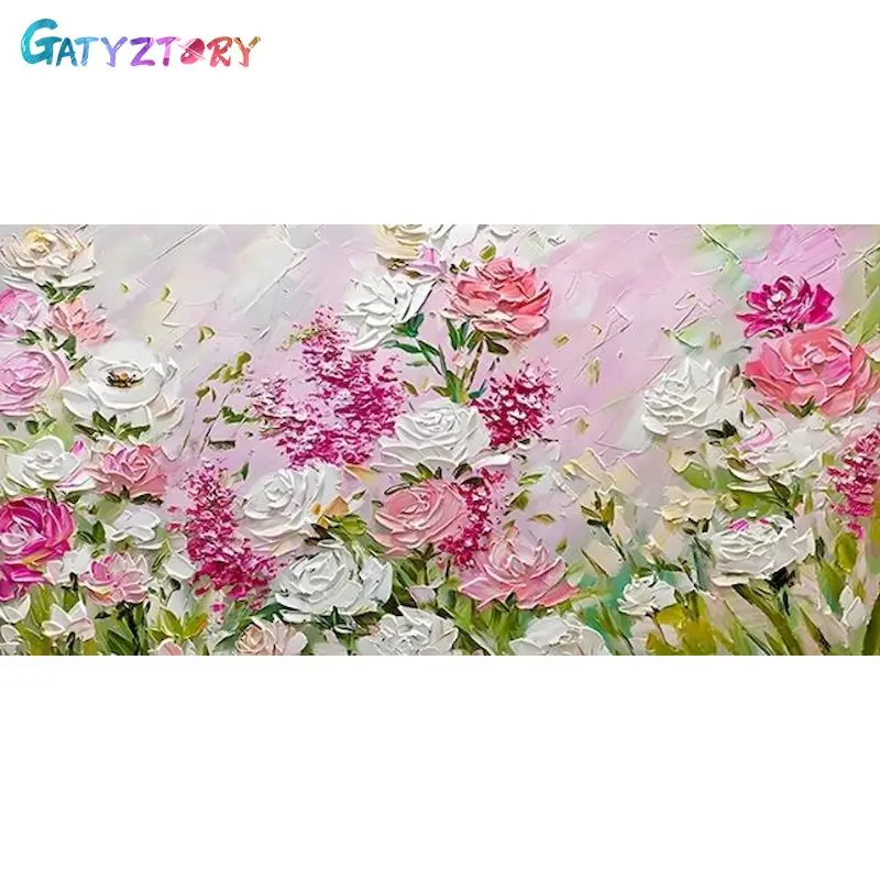 

GATYZTORY Picture By Numbers Flower For Home Decoration DIY Gift Painting By Number Frame Handpainted Canvas Modern