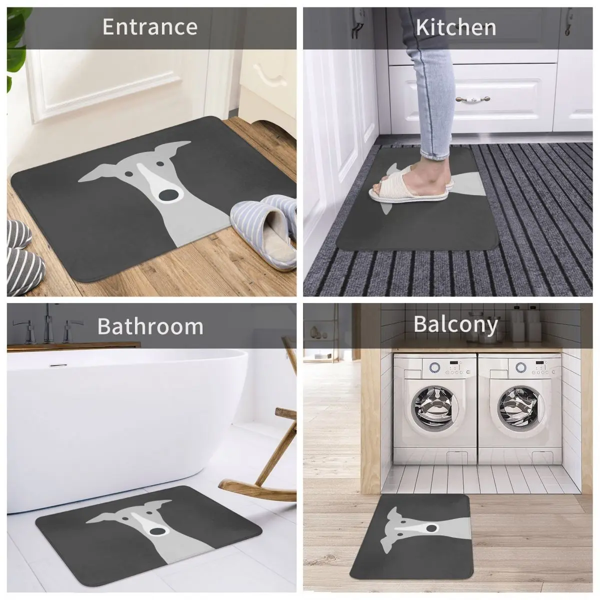 Dog AntiSlip Doormat Kitchen Mat Greyhound Italian Cute Whippet