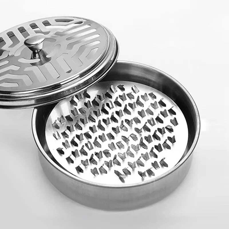 

Stainless Steel Mosquito Repellent Incense Box Ash Tray Portable Mosquito Repellent With Cover