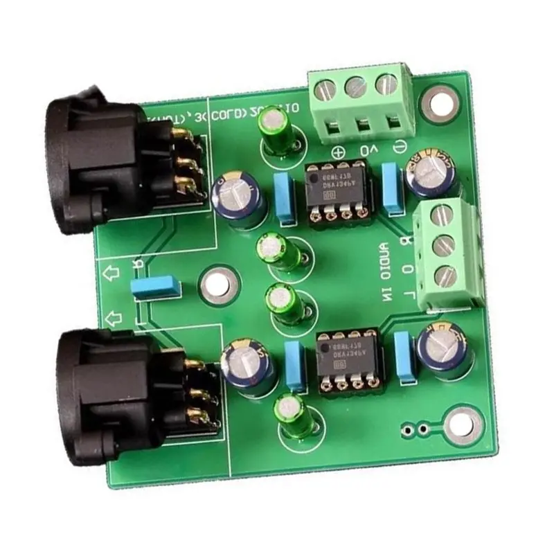 DIY 증폭기 모듈용으로 조립된 Hifi DRV134PA 2.0 듀얼 채널 싱글 엔드-밸런스드 컨버터 전원 공급 장치 ± 12V-A86G