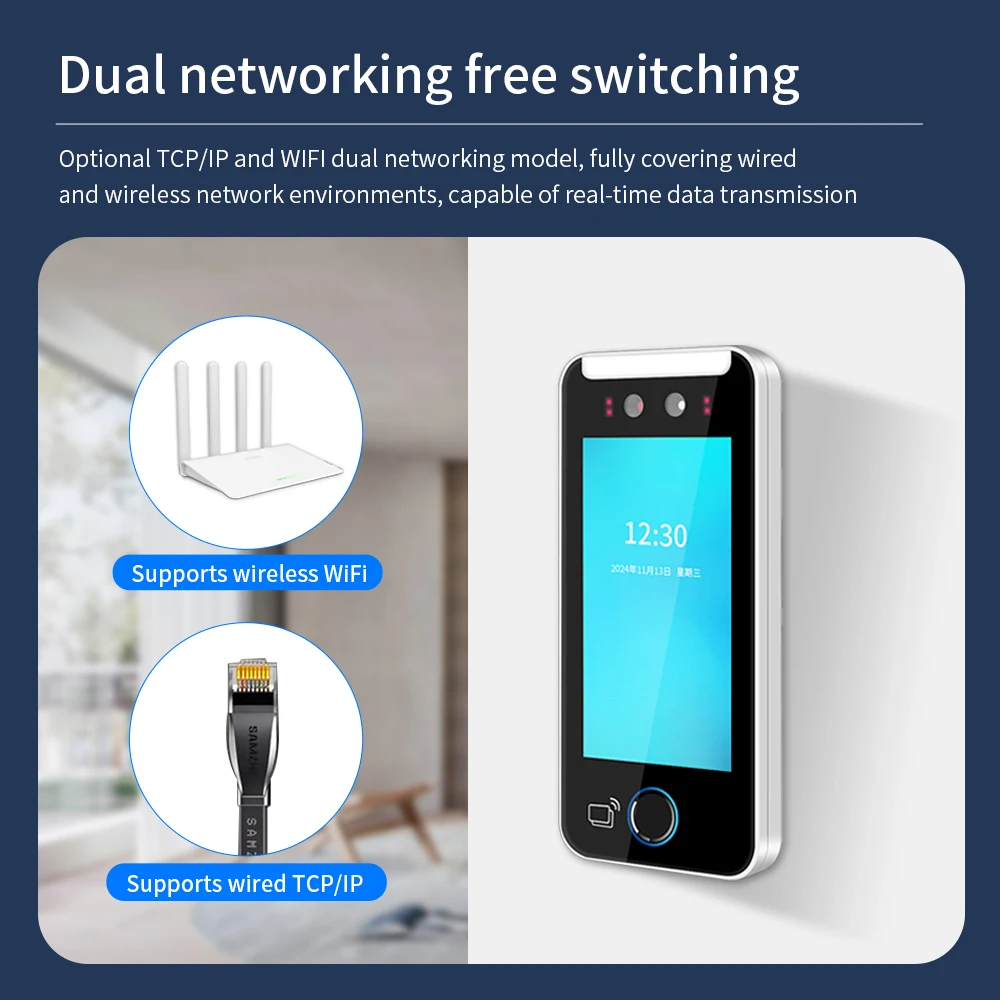 Asia Teco World Debut 5inch 5000user TCP/IP WIFI Dynamic Face Recognition Access Control Attendance Machine Fingerprint Reader fingerprint face recognition machine face recognition access control system