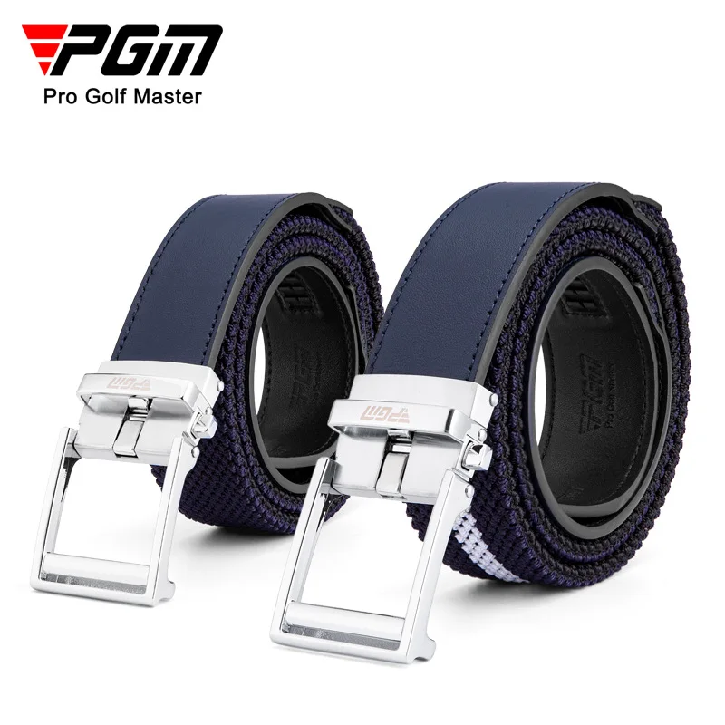 

PGM Golf Belt Men's Cowhide Alloy Button Head with Elastic Knitted Belt Sports Belt Golf Supplies