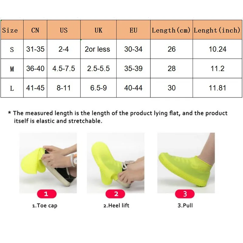 Reusable Non-slip Silicone Shoes Covers Outdoor Rain Boot Overshoes Wear-resistant Rain Boots Waterproof Rainy Day Shoe Cover