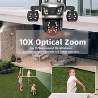 Caméra de sécurité solaire 16MP, charge solaire, contrôle PTZ, détection humaine PIR, moniteur audio-vidéo bidirectionnel, vision nocturne couleur, étanche IP66, surveillance CCTV, prise en charge du zoom optique 10x, pour la maison, la cour, la ferme 7