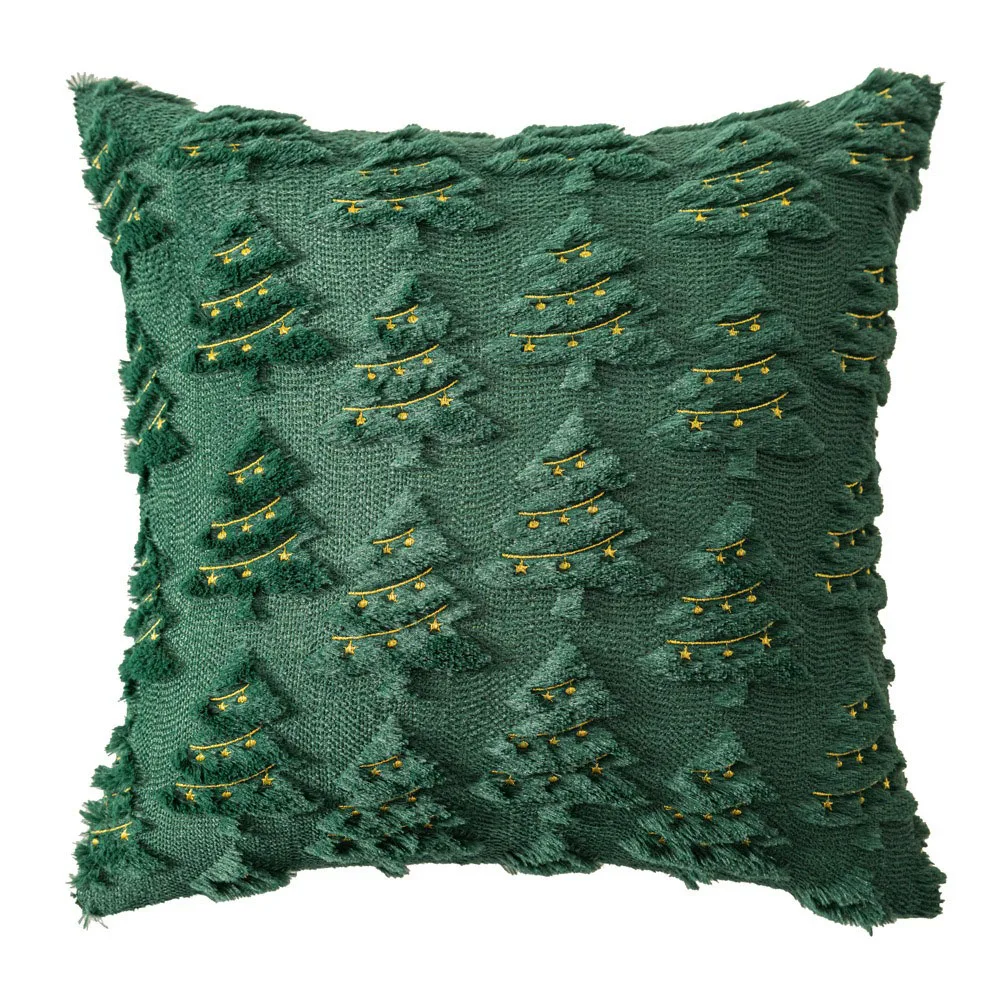 Christmas Tree Pillow Covers 18x18 Inch Set Of 2 Christmas Decoration Beige Soft Plush Faux Fur Jacquard Throw Pillows For Bedroom Sofa Holiday Festivals Winter Home Decor 400544568509087745