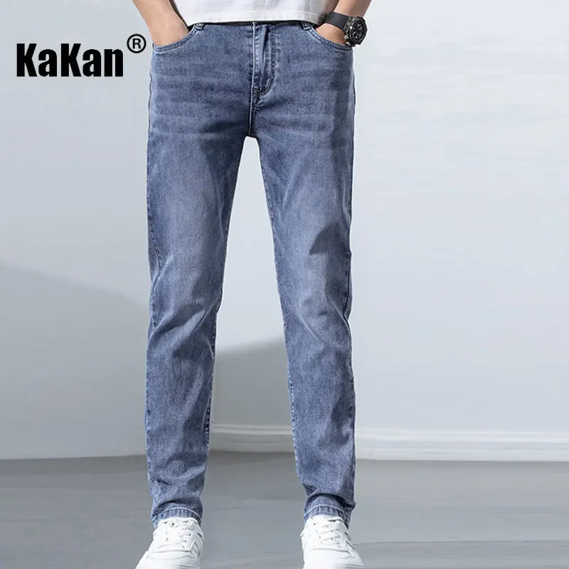 Kakan - Spring/Summer New Slim Fit Elastic Feet Jeans for Men, Korean  Brand Casual Long Jeans K42-9112