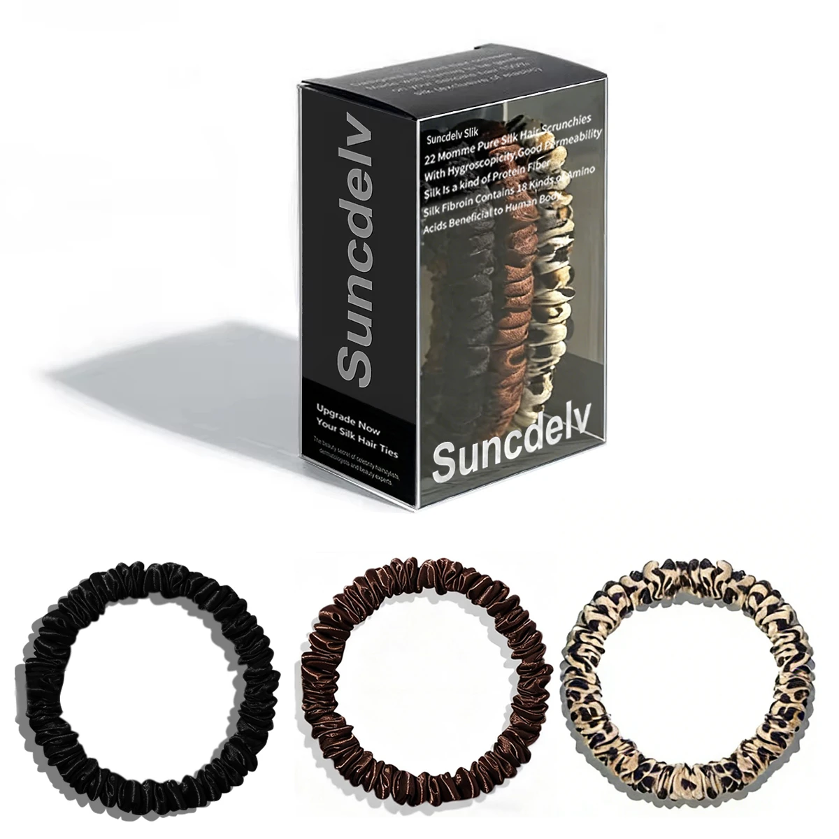 Luxurious Mulberry Silk Skinny Scrunchies Set – Anti-Crease, Gentle & Durable Hair Accessory