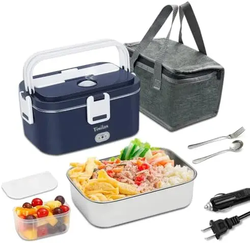 

Timilon Electric Lunch Box Food Heater 60W Food Warmer Portable Self Heating Lunch Box for Car/Truck/Home with 1.8L Removable St