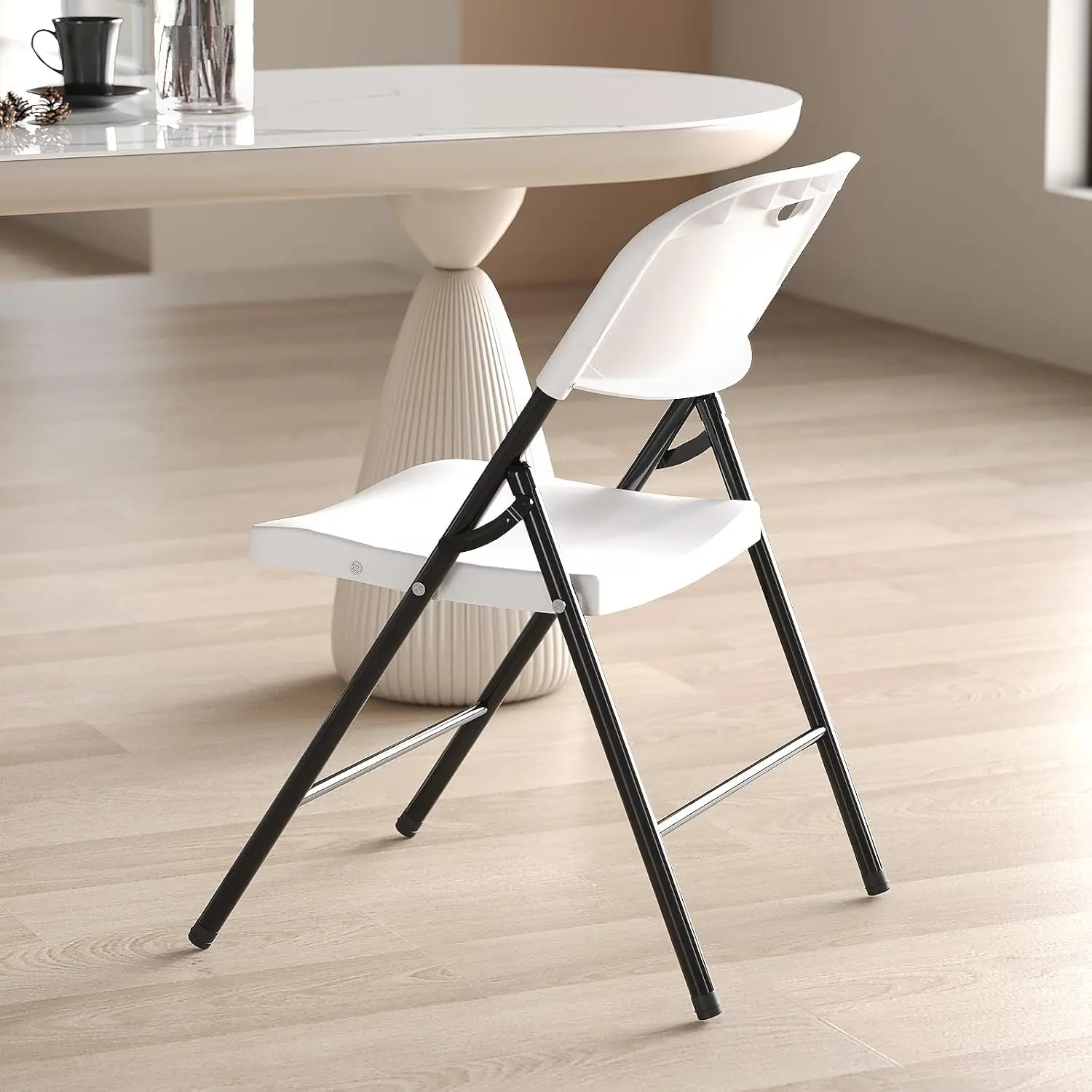 650 Weight Limit Heavy Duty Plastic Folding Chair with Reinfoced Steel Frame for Indoor and Outdoor, Wedding, Party, Restaurant 6