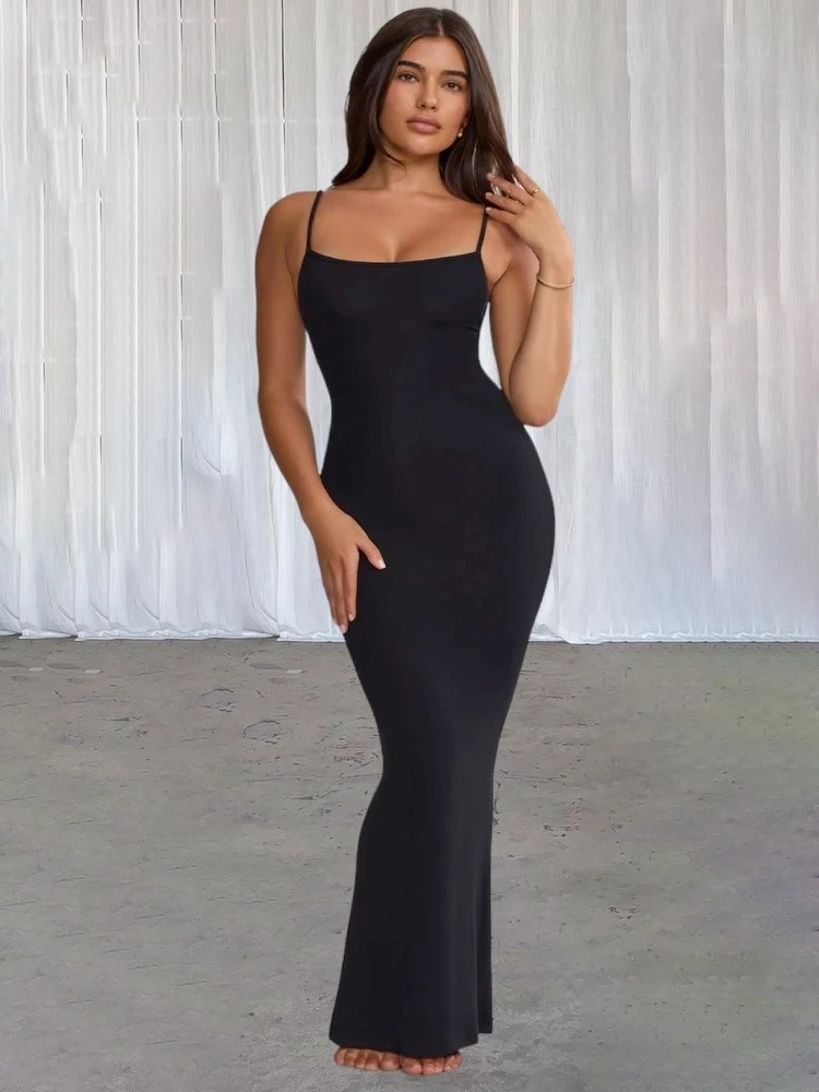 summer black jumpsuits womens new sleeveless backless bodycon sexy strap rompers casual party skinny outifts fashion streetwear Summer Dress Women Sexy Fashion New Streetwear Casual Sleeveless Strap Backless Bodycon Dress Club Elegant Party Dresses Female