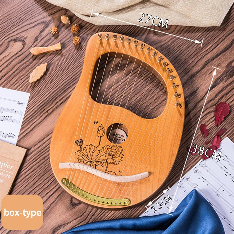 Wood Lyre Harp 16 String Beginners Portable Lira Professional String Instrument Adult Small Harp Children's Musical Instruments