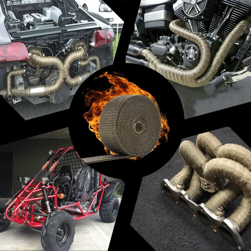 DIY 텐트 스토브 조정 가능한 2 클램프가있는 내화 리본 배기 절연 포장 기어 스토브 튜브 내화 파이프 랩 5m * 5cm