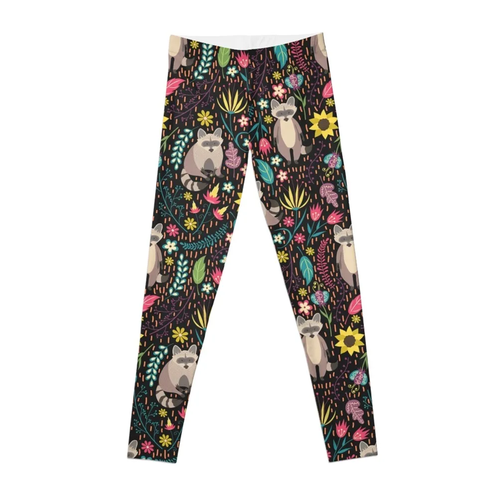 

Raccoons bright pattern Leggings gym pants sportswear for gym Womens Leggings