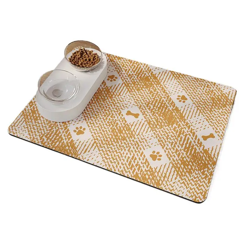 Pet Feeding Mat Waterproof Pet Placemat Absorbent Dog Cat Feeding Mats Waterproof Placemat Quick Dry Dog Water Dispenser Mat