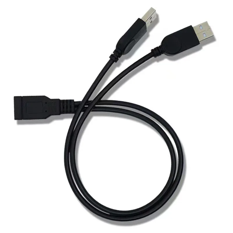 USB 케이블 스플리터 데이터 전송 전원 공급 코드 30CM USB2.0 듀얼 암-수 플러그 와이어 컨버터 충전 연장선