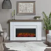 Landscape Electric Fireplace with Mantel, Replaceable Fireplace Insert Heater, Realistic Log and Flame Effect, Remote Control 3