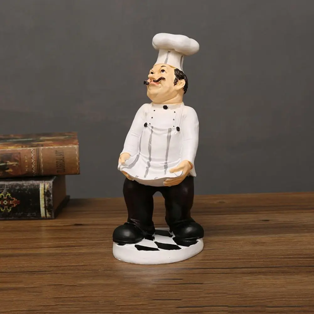 Handicraft Rustic Bakery Chef Resin Statue Simulated Model Farmhouse Cake Shop Decor Crafts Funny Doll Kitchen Chef Figurine