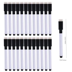 Magnetic Black Dry Erase Markers with Eraser Cap for Home, Office, and School (25 Pcs)