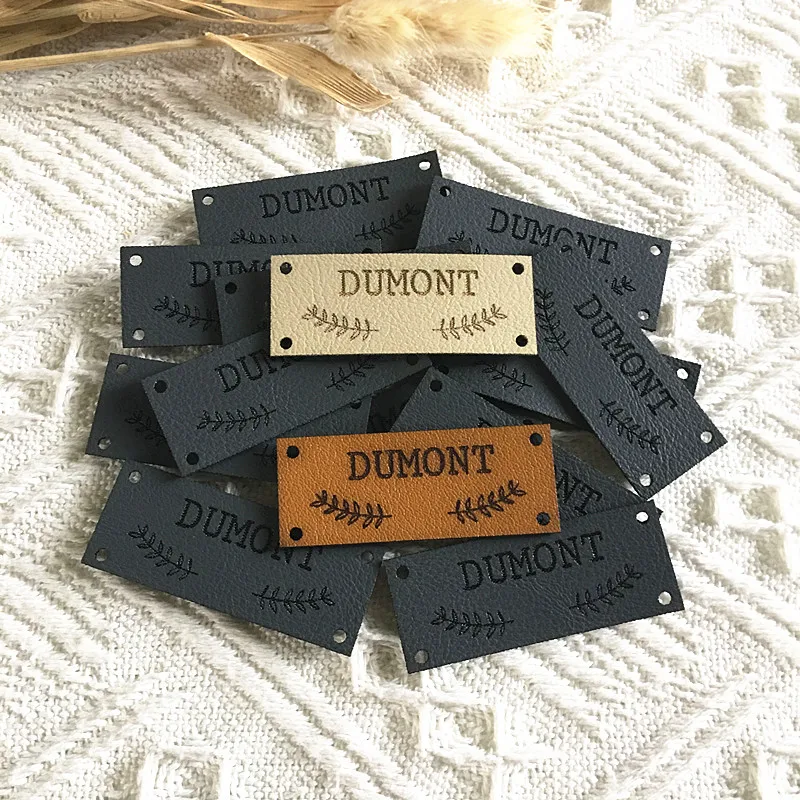 Personalized Leather Labels for Handmade Items, Custom Clothing Tags (set  of 20)