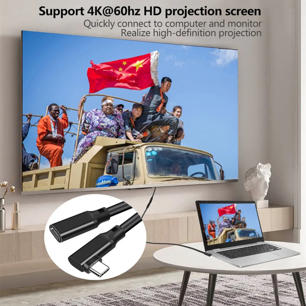 USB C Extension Cable Type C USB3.2 10Gbps 100W 5A Male to Female Fast Charging Extender Cord for MacBook Realme