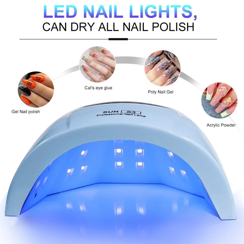 6 LED 네일 UV 램프 (네일 폴리쉬 젤 건조용), LED 디스플레이 및 센서 기능 탑재, 전문가용 네일 램프 드라이어, 가정용 도구