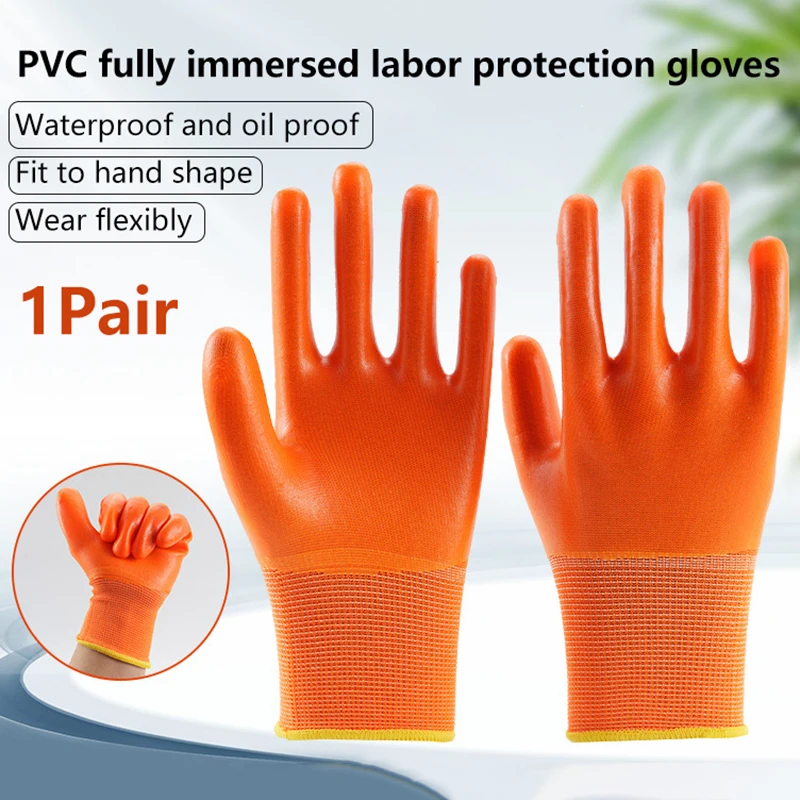 

1Pair Working Gloves Breathable Corrosion-resistant Labor Protection Gloves Wear-resistant Construction Household Gloves