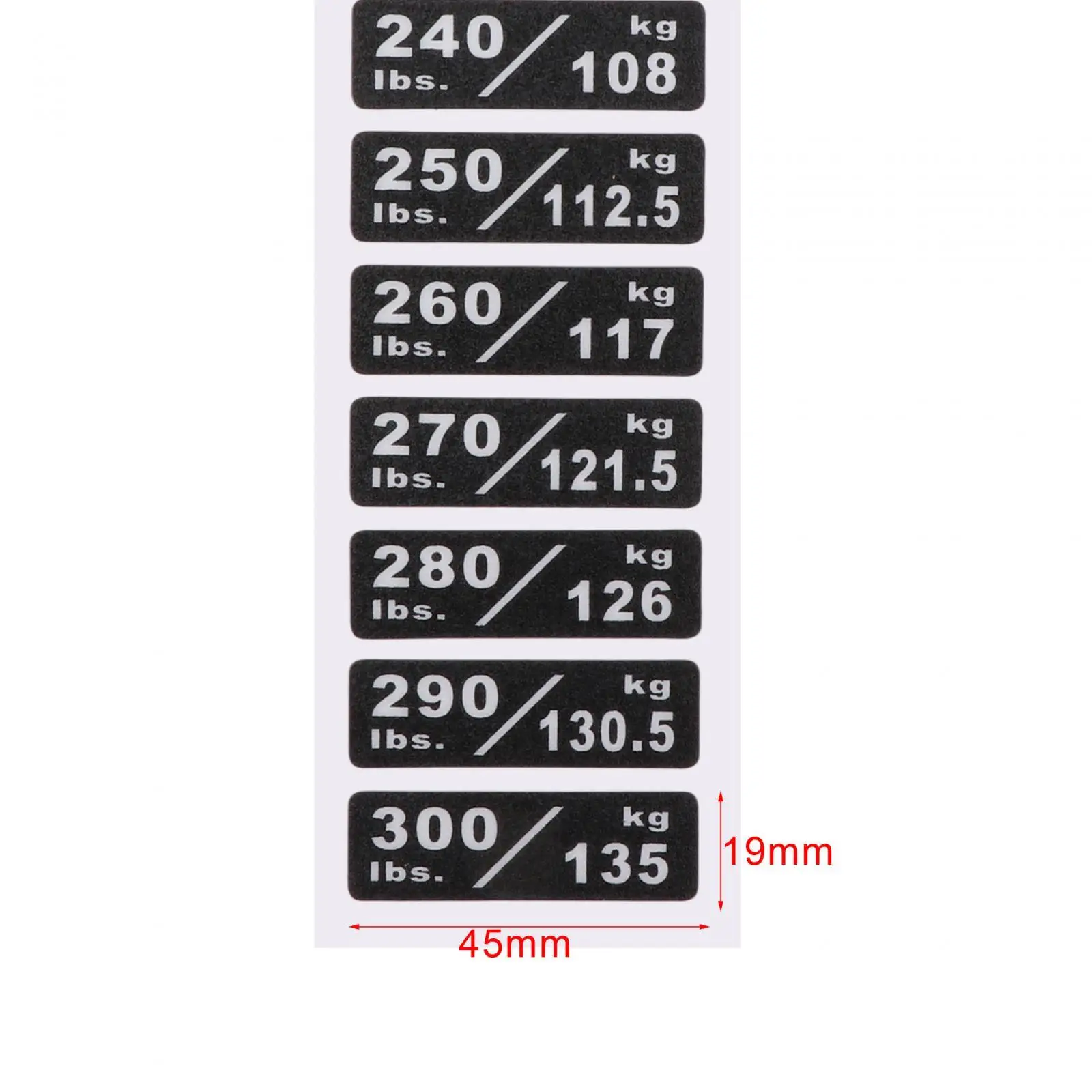 Weight Stack Labels Number Stickers 210lbs to 300lbs Weight Tags for Sporting