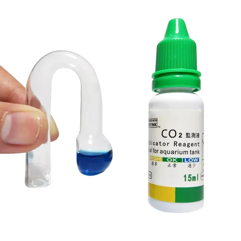 CO2 Indicator Solution Aquarium CO2 Indicator Solution Monitor Plants Grass CO2 System Concentration Fish Tank Glass Liquid Tester Fluid Drop Checker