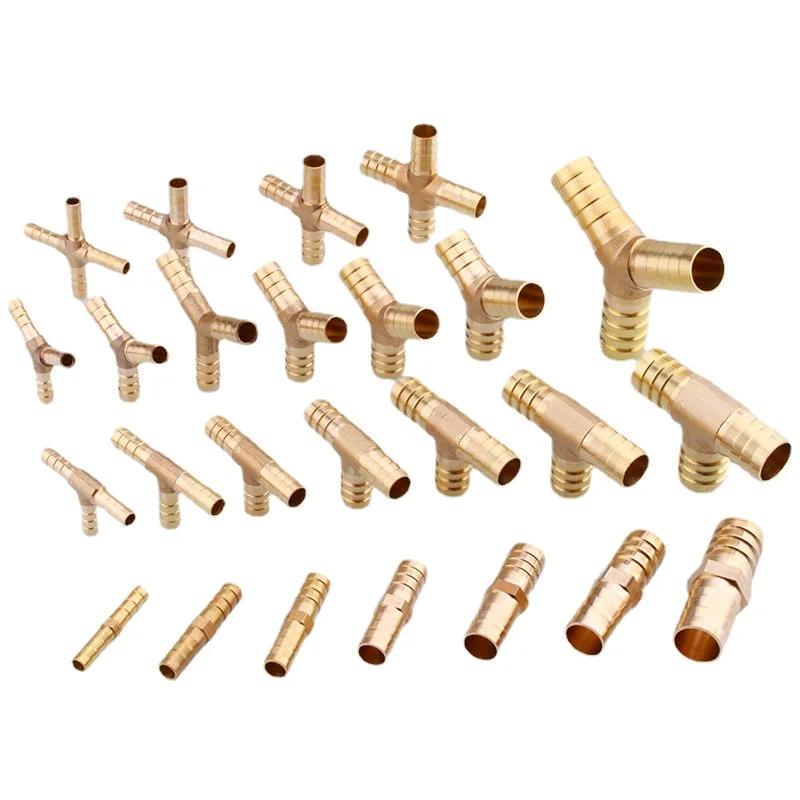 Hose Pipe Fitting 4 5 6 8 10 12 14 16 19 25mm Hose Barb Brass Hosetail Straight Elbow Tee Y Cross 2/3/4 Way Fitting Splitter Connector Home Garden