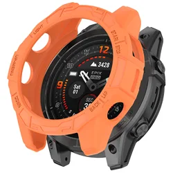 Premium TPU Soft Silicone Protective Watch Cover - Durable Shell Bumper - Epix Pro 42mm (Orange)