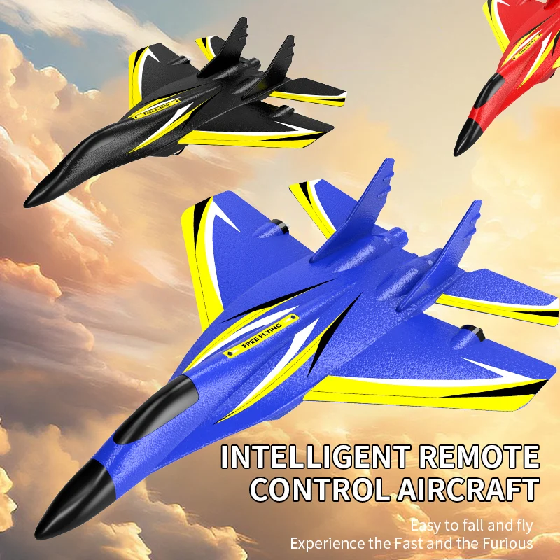Foam Aircraft DWi RC Foam Aircraft Plane 2.4G Radio Control Glider Remote Control Fighter Cool Lighting Plane Glider Airplane Foam Boy Toy